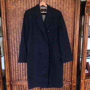 Neiman Marcus Men's Double-Breasted Navy Coat